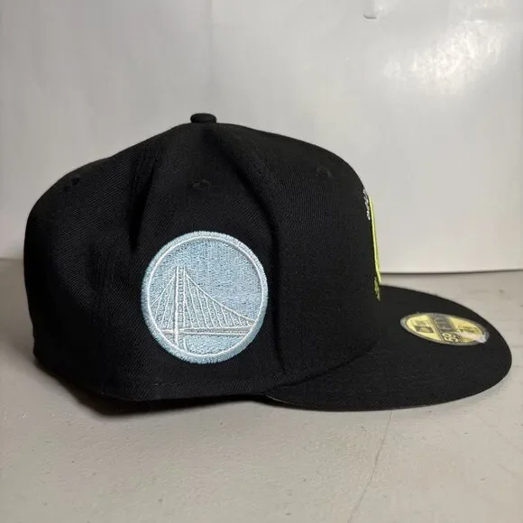 New Era 59Fifty Golden State Warriors Black NBA Fitted Hat NEW - 7 7/8 - Picture 4 of 7